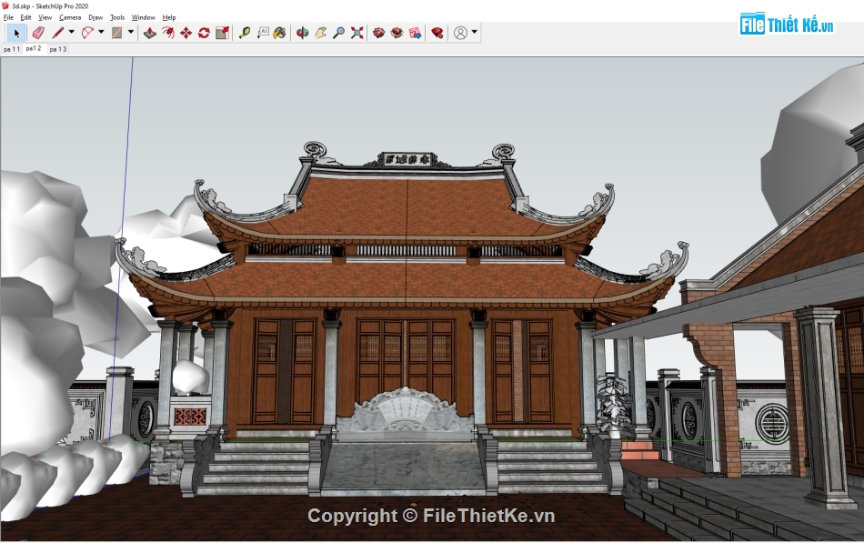 Nhà thờ họ,File cad thiết kế nhà thờ họ,file cad nhà thờ họ,bản vẽ nhà thờ họ,File sketchup nhà thờ họ